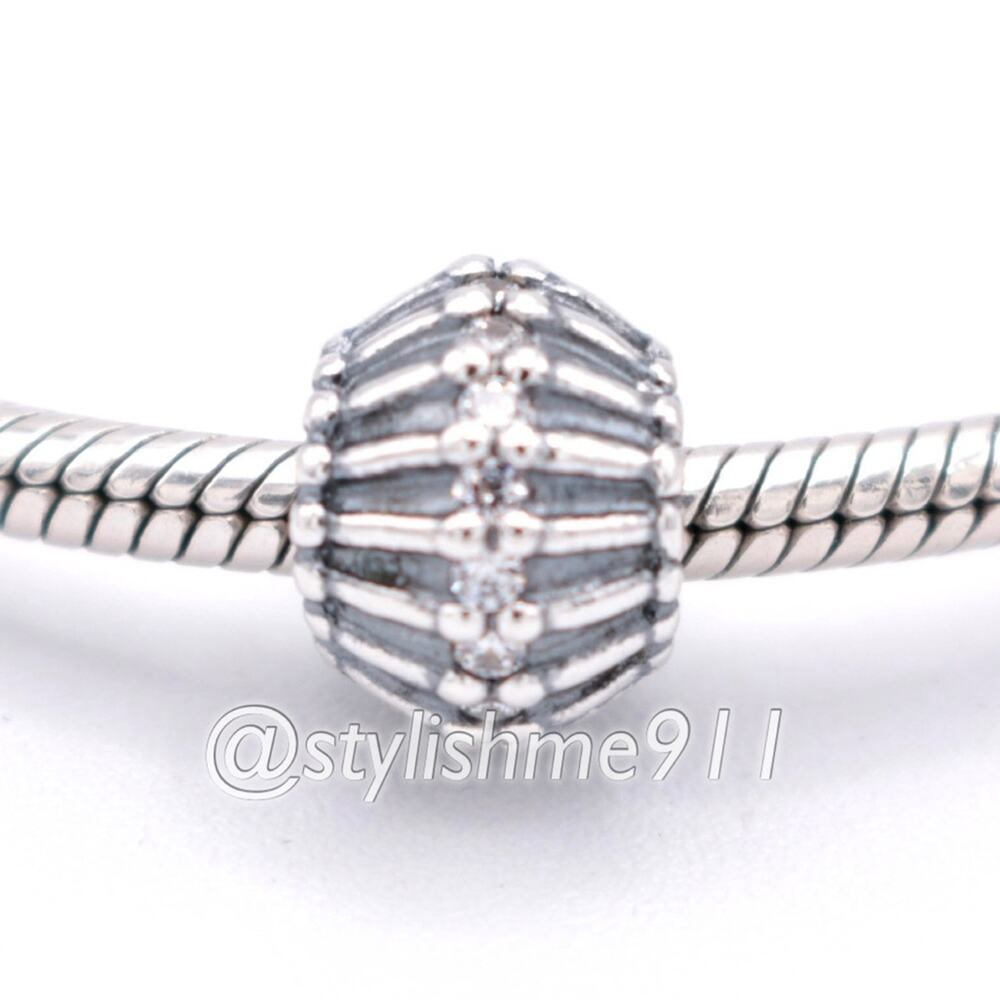 Authentic PANDORA Retired Show Stopper Bead with White Zirconia